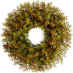 26" Fall Boxwood Wreath for Front Door - Thanksgiving Outdoor Home Decor by JUNHAO
