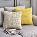 DOKOT Embroidery Throw Pillow Case Covers Square Cushion Cover 100% Cotton with Zipper for Home Decorative 20x20 inches(50x50cm) (Beige, 2 Pieces) - Image 4