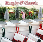 HMASYO Christmas Stocking Holders for Mantle Set of 4, Silver Heavy Duty Iron Stocking Hangers Base, Low Profile Weighted Stocking Holder Hooks for Fireplace Tabletop Shelf Christmas Decoration - Image 3