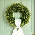24in Boxwood Wreath for Front Door,Green Wreaths,Greenery Summer Wreath for All Season,Farmhouse, Outdoor, Porch, Garden, Wedding Decor by SHOWEROSE