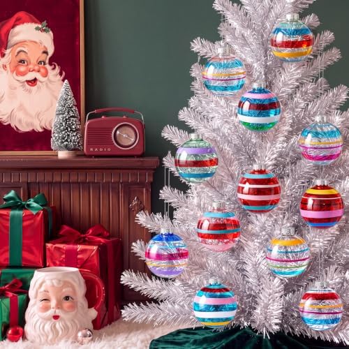 12 Pcs Vintage Glass Christmas Ornament Reflector Decor, Fashion - Image 2