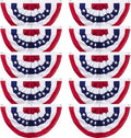 4th of July Decorations - 1.5x3 FT American Flag Bunting Outdoor USA Patriotic Pleated Fan Flag Banner for Porch Decor 10 Pack by WelcometoAOLIUP