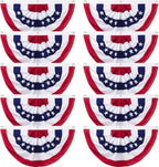 4th of July Decorations - 1.5x3 FT American Flag Bunting Outdoor USA Patriotic Pleated Fan Flag Banner for Porch Decor 10 Pack by WelcometoAOLIUP
