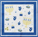 Happy Hanukkah Tableware Pack: Disposable Paper Plates, Napkins and Cups Set for 20 - Image 3