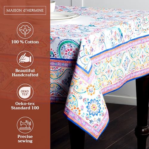 Maison d' Hermine Table Cloth Rectangle Table Reusable 100% Cotton 70"x90" - Image 2