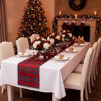 HunnmingRe 6 Pcs Red Christmas Tartan Plaid Table Runner 13 x 72 - Image 6