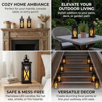 TRIROCKS Set of 2 Deacorative Candle Lantern 11'' High Metal Candle Holder Hanging Lanterns with Tempered Glass Perfect for Indoor Outdoor Home Decor Parties Garden Events Wedding (Black) - Image 7