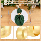 100 Pcs Napkin Rings Round Napkin Holder Rings for Cloth Table Decorations, Gold Decorative Dining Table Setting for Valentine's Day Wedding Anniversary Birthday Dinners Party - Image 4