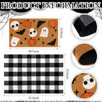 Tinideya 2 Pcs Halloween Layered Doormat Set for Front Porch, Ghost - Image 2