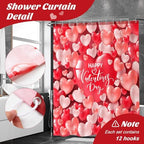 Remerry 3 Pcs Easter Shower Curtain for Bathroom Decor with Hooks St Patrick's Day Valentine's Day Holiday Shower Curtains Set,71 x 71 Inch,Waterproof Fabric Bathtub Bathroom Decor(Classic Style) - Image 3