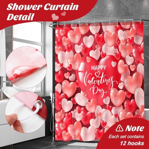 Remerry 3 Pcs Easter Shower Curtain for Bathroom Decor with Hooks St Patrick's Day Valentine's Day Holiday Shower Curtains Set,71 x 71 Inch,Waterproof Fabric Bathtub Bathroom Decor(Classic Style) - Image 3