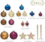 Valery Madelyn 100ct Christmas Tree Decorations Variety Ball Ornaments Set - Image 4
