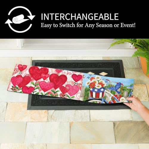 Evergreen Sassafras Spring Holiday Doormat Insert Bundle & Tray Set of 5, Interchangeable Entrance Door mats Indoor and Outdoor Welcome Mat 30 x 18 Tray Non Slip Backing Low Profile - Image 4