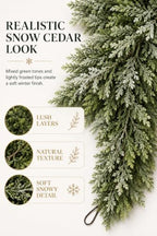 9FT Touch Fake Christmas Cedar Garland, Realistic Plant(1Pcs) - Image 4
