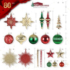 SHareconn 80Pcs Christmas Tree Ornaments Set Christmas Tree Decorations - Image 3