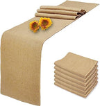 6 Pack Natural Burlap Table Runners,12 x 72 Inch Rustic Jute Table Runner and Placemats Bulk for Western Wedding Table Decorations,Farmhouse Style Party,Holiday,Kitchen Coffee Table Decor Cover by Wlirantim