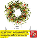 24 Inch Spring Wreath for Front Door, Summer Wildflower Wreath with Colorful Flowers & Eucalyptus, Artificial Year Round for Farmhouse Home Decor Indoor Outdoor - Image 6
