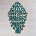 Beaded Table Runner 13x36 Inches - Thanksgiving Easter Runner for Table for Farmhouse Dining, Boho Rustic Vintage Holiday Party Room Decor - Teal Green - Image 5