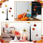 Briwooody 24'' Thanksgiving Tree Kit with Realistic Maple Leaves, Thankful Tree Kit with Writing Pen Hemp Rope DIY Fall Decorations Craft for Autumn Desktop Decor Thanksgiving Gift - Image 5