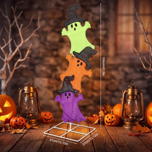 Halloween Ghost Lights 42 Inch H Pre-lit Lighted Ghost Witch Hats Decor - Image 3