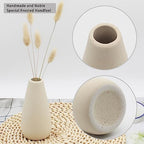 YANLING 6 Pack Modern Small Vase for Flowers, Light Yellow Ceramic Vases - Image 4
