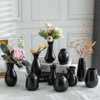 Tanvecle Ceramic Bud Vase Set of 10, Black Small Flower Vases for Decor by Tanvecle