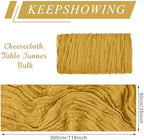 6 Pack Cheesecloth Table Runner 10Ft Christmas Gauze Boho Table Runners for Wedding Decor Bridal Shower Decorations Baby Shower Party(35" x 120") - Image 2