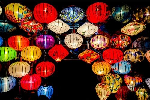 BELECO 9x6ft Fabric Colorful Lanterns Backdrop Asian Vietnam Chinese Lanterns Background Chinese Lunar New Year Spring Festival Party Decorations Holiday Portrait Photoshoot Studio Props - Image 5