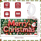 Traditional Christmas Garage Door Banner 16x7 Ft - Merry Christmas with Classic Decor for Double Car Garage Outdoor Indoor Holiday Decor - Image 4