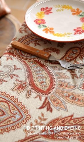 ISAENNE Designer Vintage Square Small Classic Tablecloth,55"x55" - Image 4
