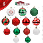 SHareconn 66Pcs Christmas Tree Decorations, Christmas Tree Ornaments Set - Image 2