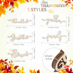 Jetec 40 Pieces Thanksgiving Decor Thankful Grateful Blessed, Wood Color - Image 2