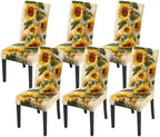 Sunflower Chair Covers Set of 6,Stretchable Kitchen Dining Room Chair Covers Decorations Removable Washable Dining Chair Slipcovers Chair Protectors for Dining Room & Kitchen by LEIWEIHOPE