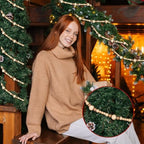 4 Pcs Christmas Tree Wood Bead Garland, 18 ft Each, Gold Wood Color - Image 6