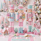 Simgoing 3 Pcs Pastel Christmas Nutcracker Gingerbread Resin Nutcrackers by Simgoing