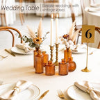 UPBUD Amber Glass Bud Vases Set of 36, Brown Small Vases for Flowers - Image 2