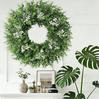 26'' Large Boxwood Wreath for Front Door Artificial Spring Wreath Boxwood Leaves Greenery Outdoor Door Wreaths for Porch Window Home Farmhouse Wall Decor Green Year Round Indoor Outdoor All Seasons - Image 6
