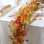 MIZII Fall Decor Artificial Maples Leaf Pumpkin Garland 10FT Autumn Maple Vines Garland Thanksgiving Halloween Harvest Decorations for Home Porch Mantle Fireplace Farmhouse Outdoor Indoor (10FT,Maple) - Image 6