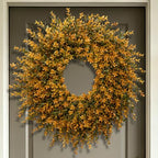 28'' Large Full Boxwood Wreath for Front Door Porch Window（Orange） - Image 5