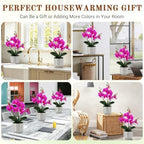 Fake Orchid-17.5”tall Artificial Indoor Plant for Home Decor-Dark Pink - Image 4