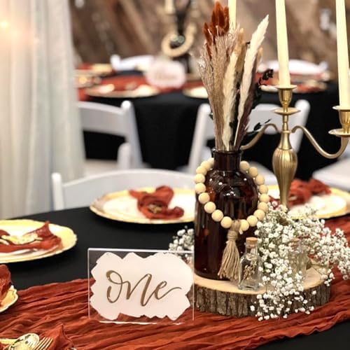 10 Pack Terracotta Cheesecloth Table Runners 35x120 Inch, 10FT Rustic Burnt Orange Cheese Cloth Table Runner for Wedding Bridal Shower Baby Shower Birthday Holiday Decor - Image 3
