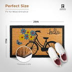 Coir Welcome Mat, Non-Slip, Bicycle, 17 x 29 in - Image 2