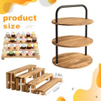 3 Pack Wooden Cupcake Stand 3 Tier Large Tiered Risers Set - Image 2