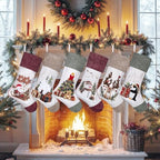LUBOT New Christmas Stockings Set of 4 Pack 20" Large Rustic Traditional Holiday Fireplace Hanging Decorations Classic Plush Mantel Décor Xmas Soft Stocking Thick for Family - Image 2