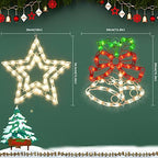 2 Pack Christmas Window Lighted Decorations,Christmas Window Silhouette Lights,Double Side Sign Lamp Decoration for Holiday Indoor Wall Door Glass Decor,Beel，Star - Image 4