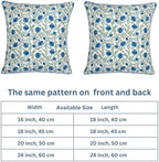Ridhi Block Print Queen Blue Pillow Cover 24" x 24" (Pack of 2) Decorative Couch Pillows for Living Room, Farmhouse Chic Boho Cute Outdoor Pillows Covers Gifts for Spring, Mother's Day - Image 5