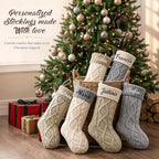 Personalized Christmas Stockings,Custom Embroidered Name Knit Stockings - Image 7