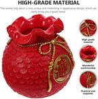 VOSAREA Lucky Bag Vase Money Bag Flower Vase Lucky Piggy Bank Money Flower Planter Pot Wheat Yuan Bao Blessing Arrangement Feng Shui Decor Red - Image 6
