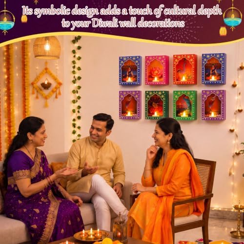 Retisee 12 Sets Diwali Paper Deep Jharokha Wall Decor for Pooja, Creative - Image 6