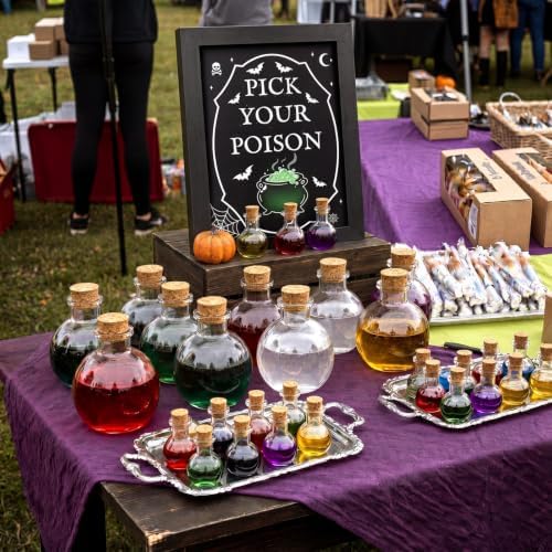Suclain 30 Pcs Halloween Decoration Indoor, Glass Potion Bottles Set - Image 5